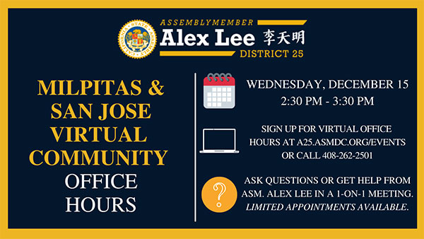 Virtual Office Hours in Milpitas and San Jose