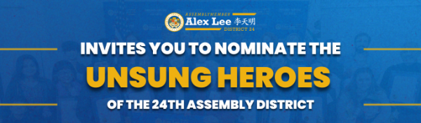 Asm. Lee Nominate Unsung Heroes Banner Graphic