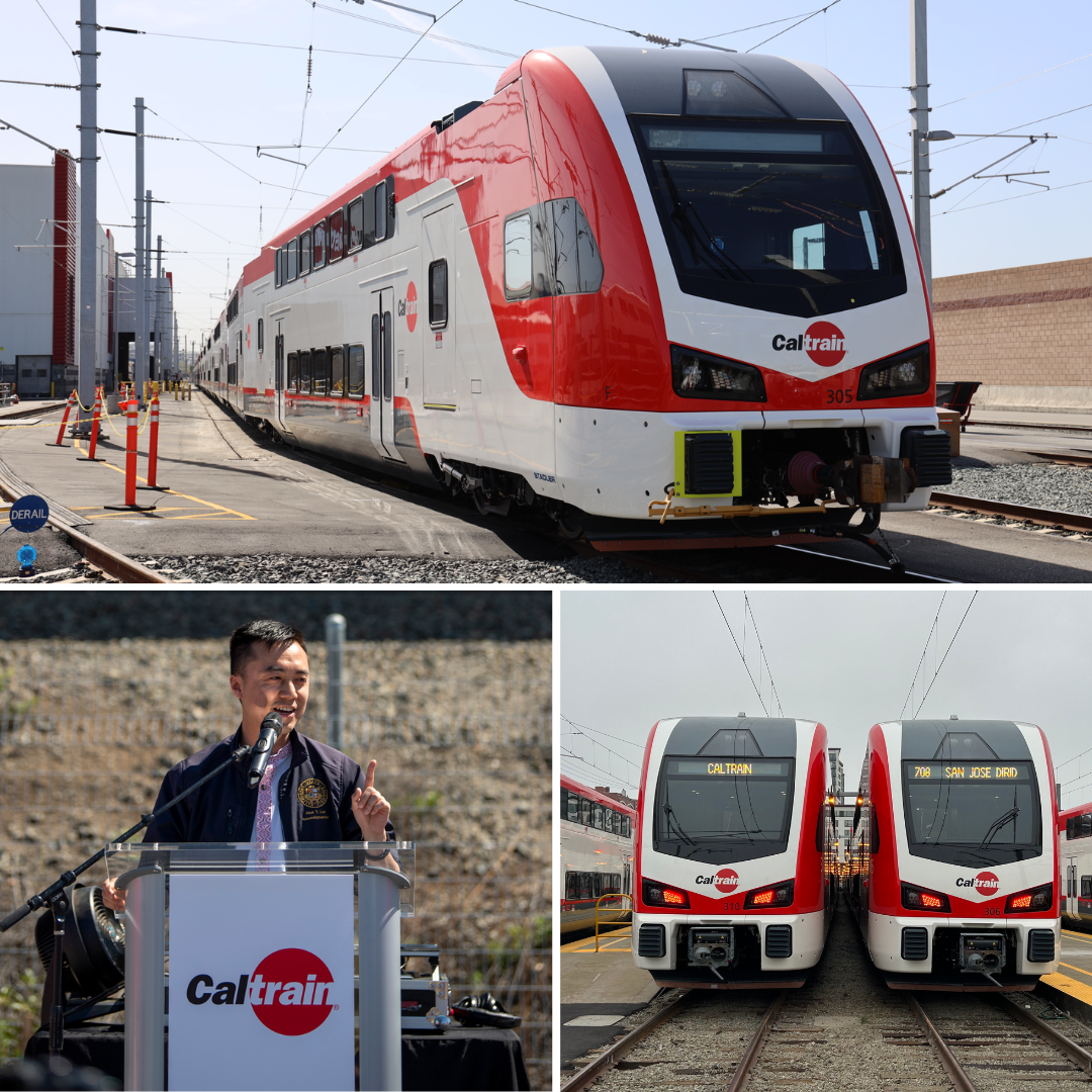 Photos of the event for Caltrain's Electrification Project