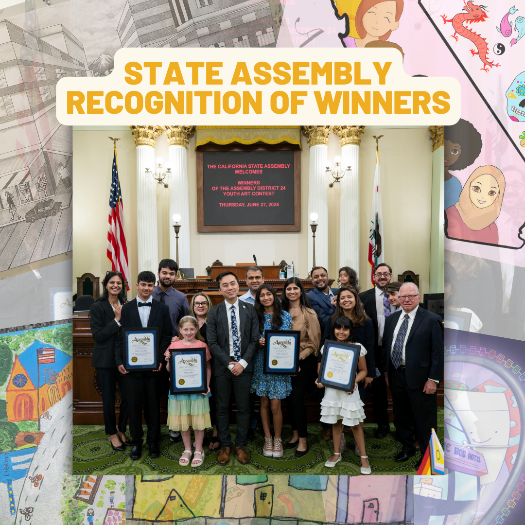 Photo of winners from the inaugural Youth Art Contest by Asm. Lee