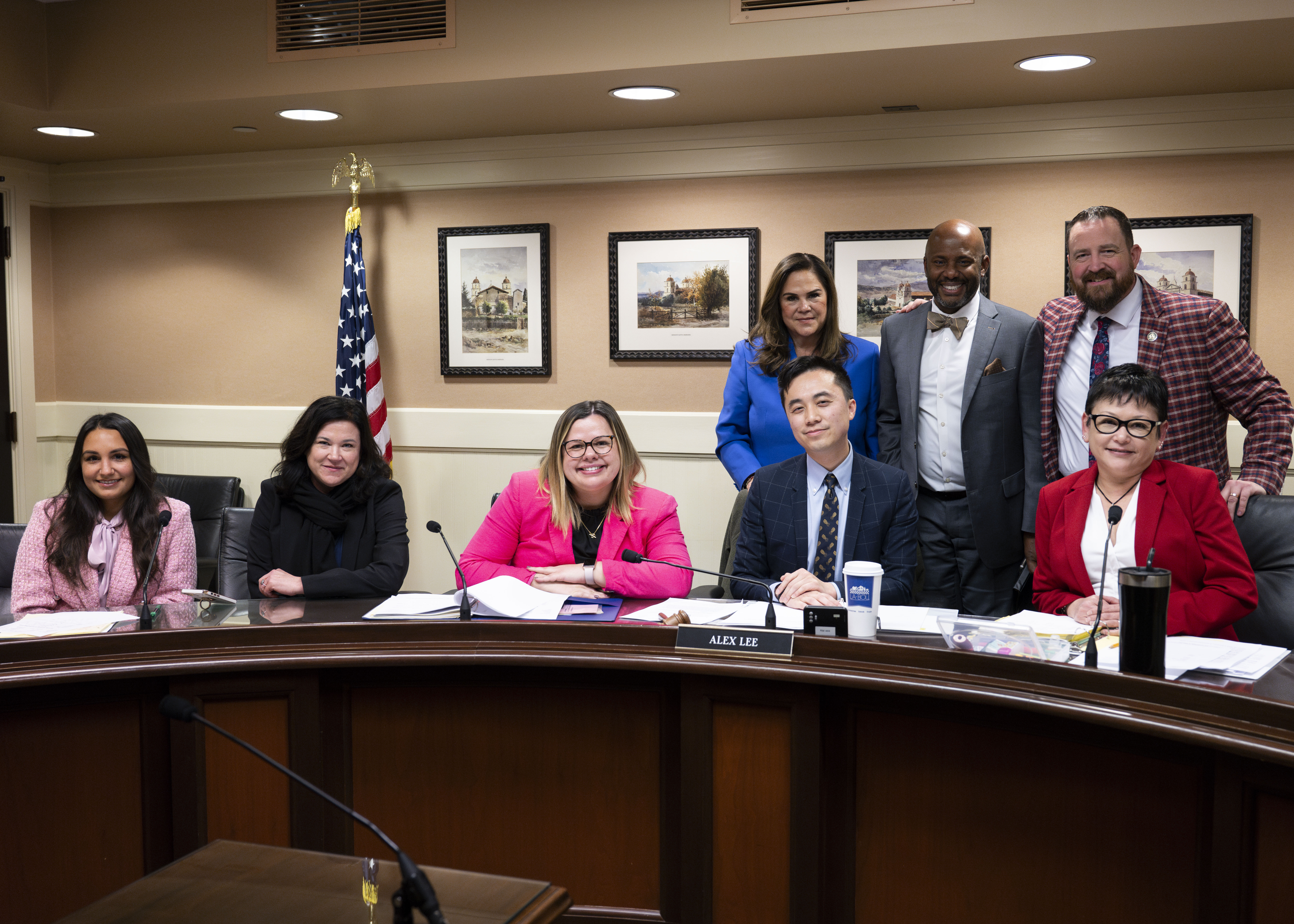 The Assembly Human Services Committee members and staff. The committee oversees legislation related to child welfare services, CalWORKs, CalFresh, developmental disability services, and more.