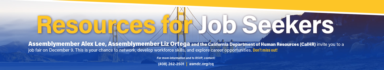 State Job Fair Web Event Graphic hosted by Asm. Lee and Liz Ortega