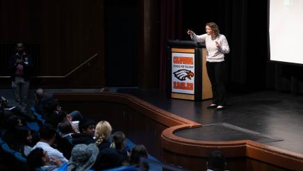 Photo of Sign Language Interpreter on stage
