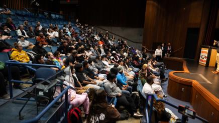 Students and guests at the bill signing event